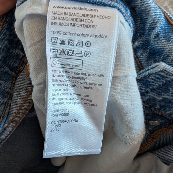 Calvin Klein Men’s Standard Straight Blue Jeans W28 L32 Button Fly Classic Denim - Picture 10 of 11